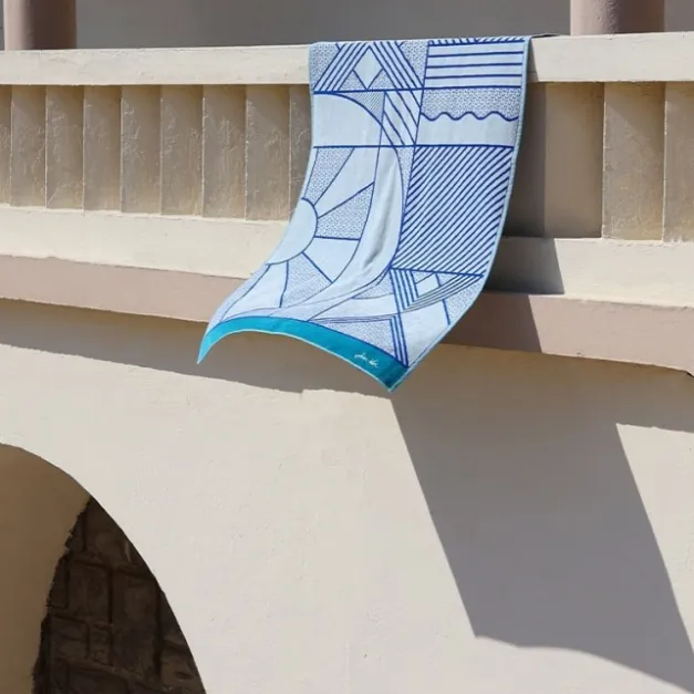 Drap de plage Bleu