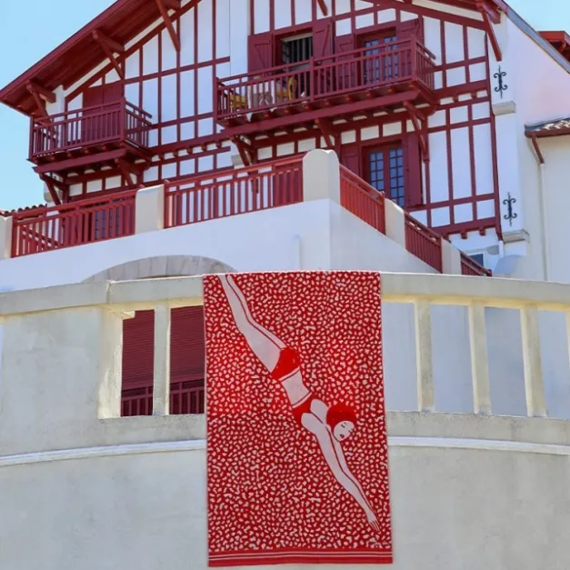 Drap de plage Rouge