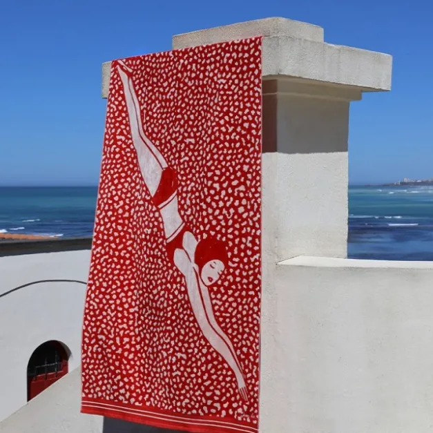 Drap de plage Rouge