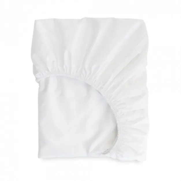 Drap housse blanc en satin de coton