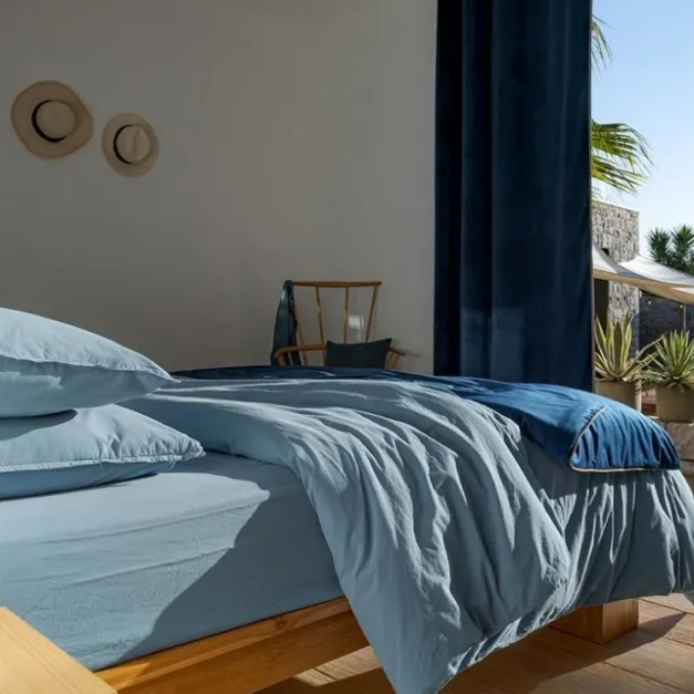 Drap housse Bleu