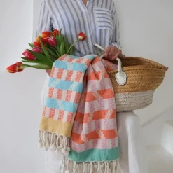 Foutas en coton Bleu