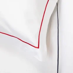 Housse de couette en satin de coton broderie bleu