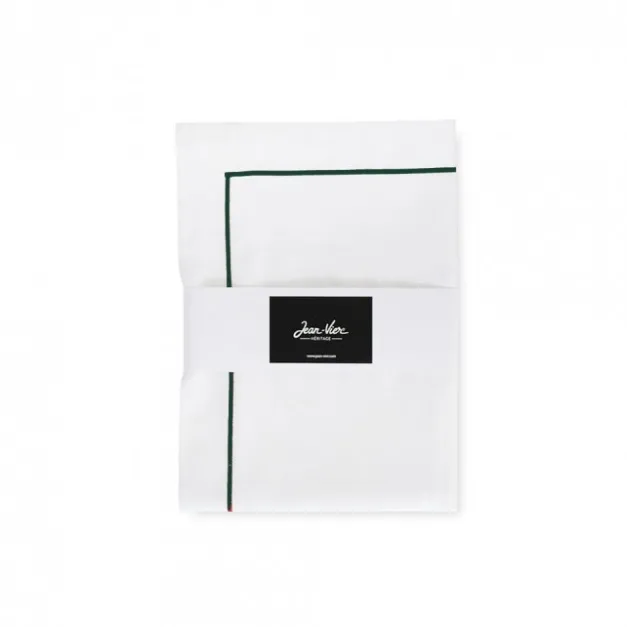 Lot de 2 taies d'oreiller avec broderie vert foncé