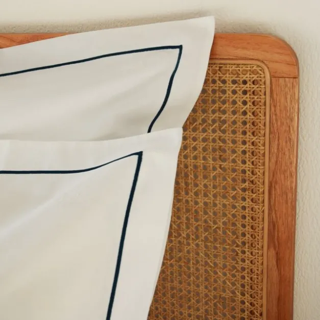 Lot de 2 taies d'oreiller avec broderie vert foncé