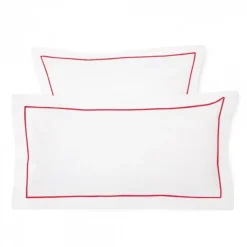 Lot de 2 taies d'oreiller avec broderie rouge