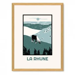 Poster encadré motif Pays baque et pottoks