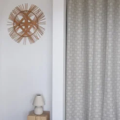 Rideau en Jacquard à motifs noir et écru