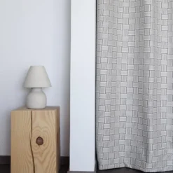 Rideau en Jacquard à motifs noir et écru