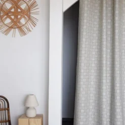 Rideau en Jacquard à motifs noir et écru