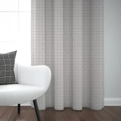 Rideau en Jacquard à motifs noir et écru