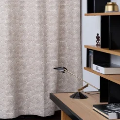 Rideau en Jacquard beige à motifs 100% coton