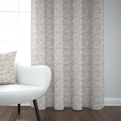 Rideau en Jacquard beige à motifs 100% coton
