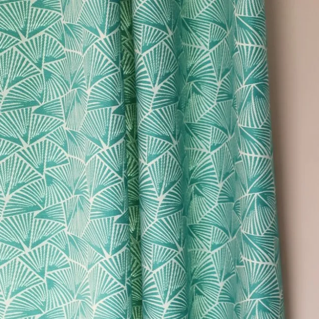 Rideau en Jacquard bleu turquoise à motifs