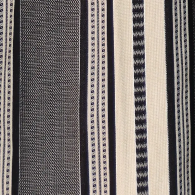 Rideau en Jacquard noir à rayures 100% coton