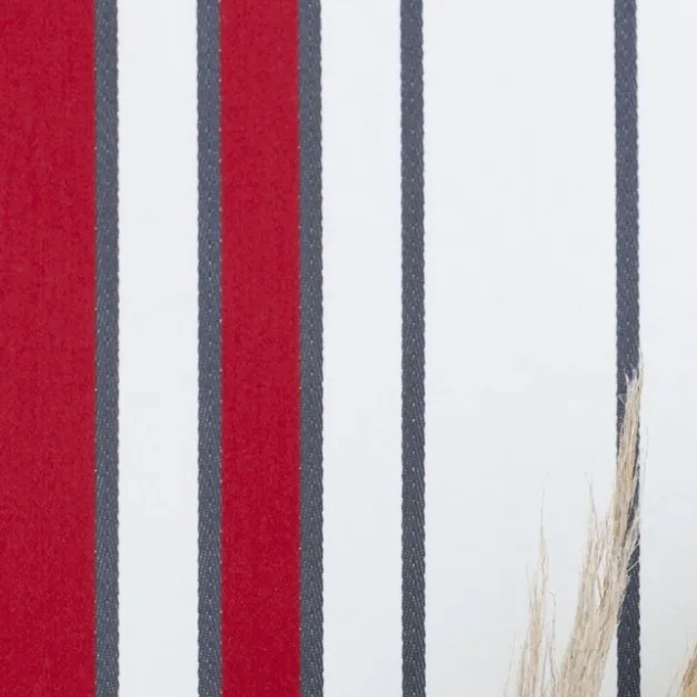 Rideau en satin de coton rouge à rayures