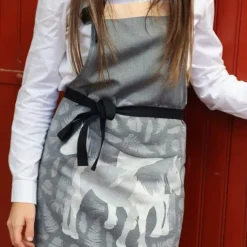 Tablier en Jacquard gris avec motifs pottoks