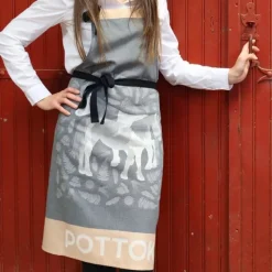 Tablier en Jacquard gris avec motifs pottoks