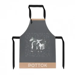 Tablier en Jacquard gris avec motifs pottoks