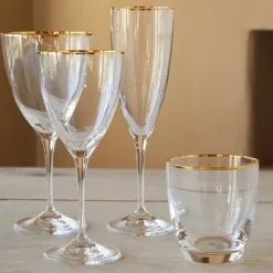 Verres à eau et à pied Or